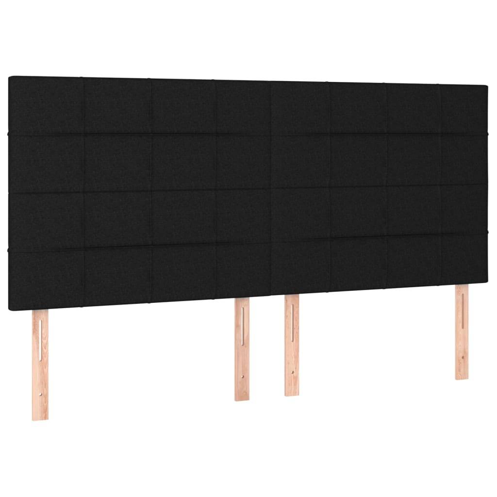 vidaXL Kopfteile 4 Stk. Schwarz 100x5x78/88 cm Stoff
