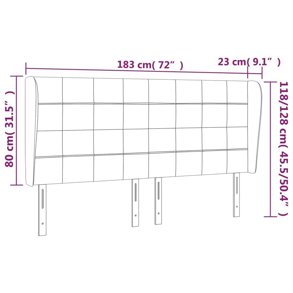 vidaXL Kopfteil mit Ohren Creme 183x23x118/128 cm Stoff