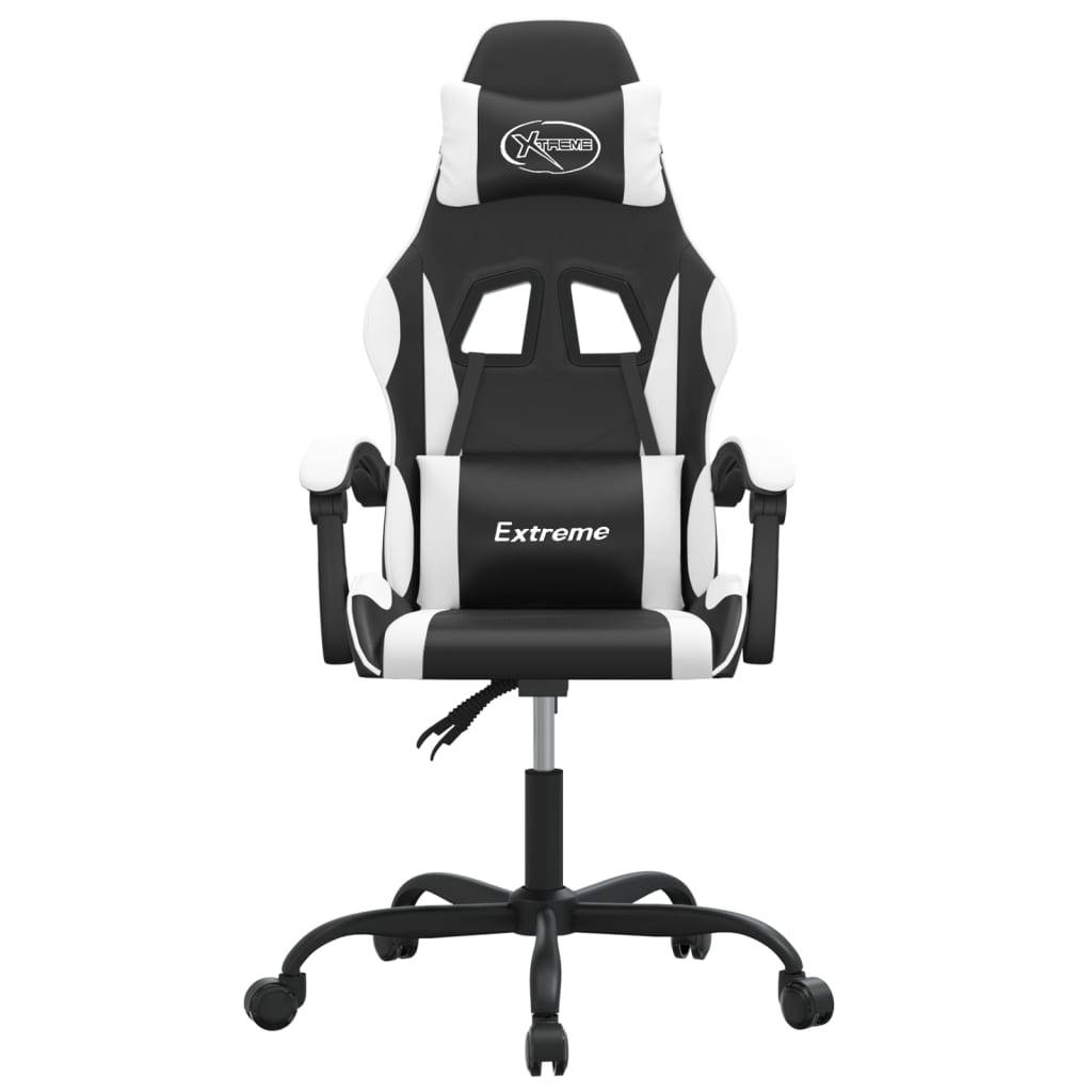 vidaXL Gaming-Stuhl Drehbar Schwarz und Weiß Kunstleder