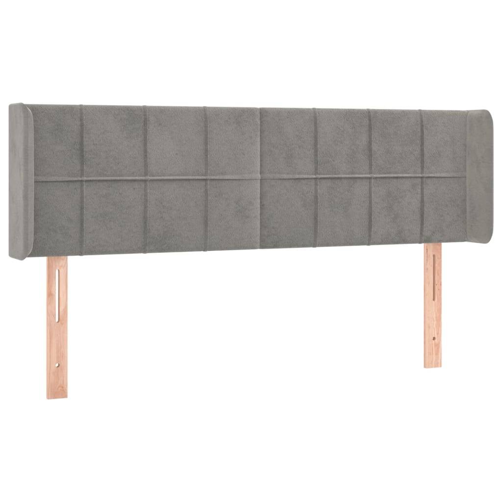 vidaXL LED Kopfteil Hellgrau 147x16x78/88 cm Samt