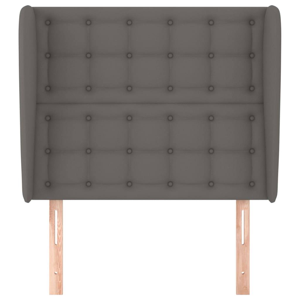 vidaXL Kopfteil mit Ohren Grau 103x23x118/128 cm Kunstleder
