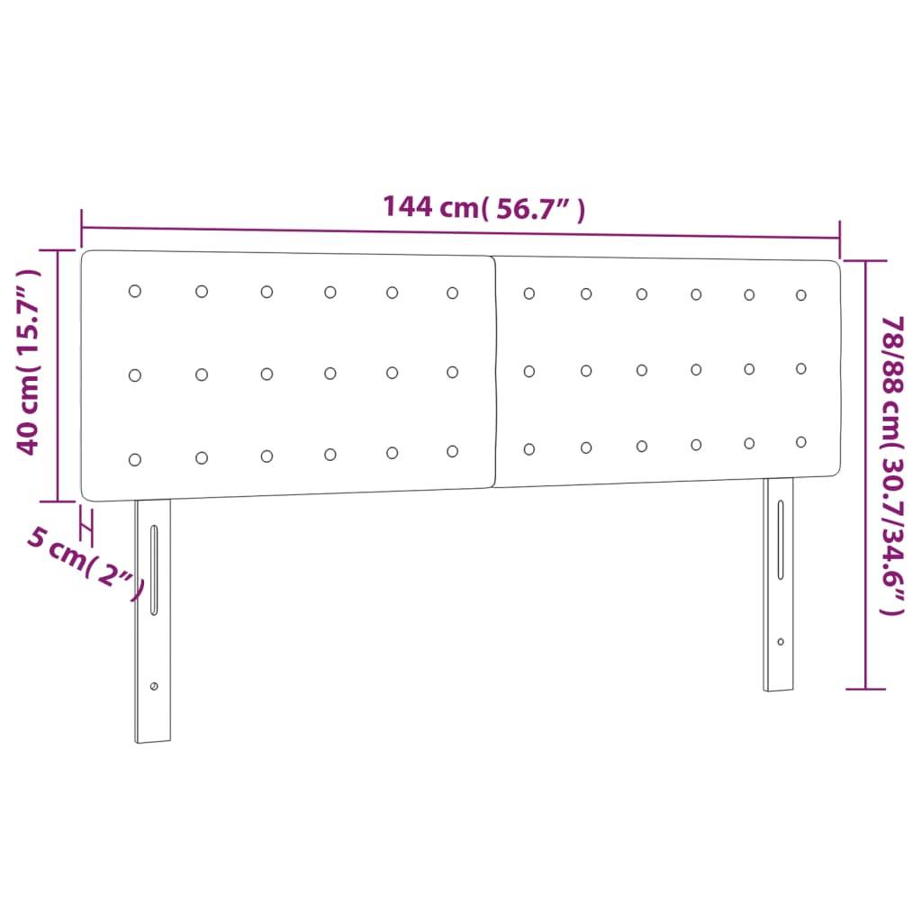 vidaXL LED Kopfteil Dunkelgrün 144x5x78/88 cm Samt