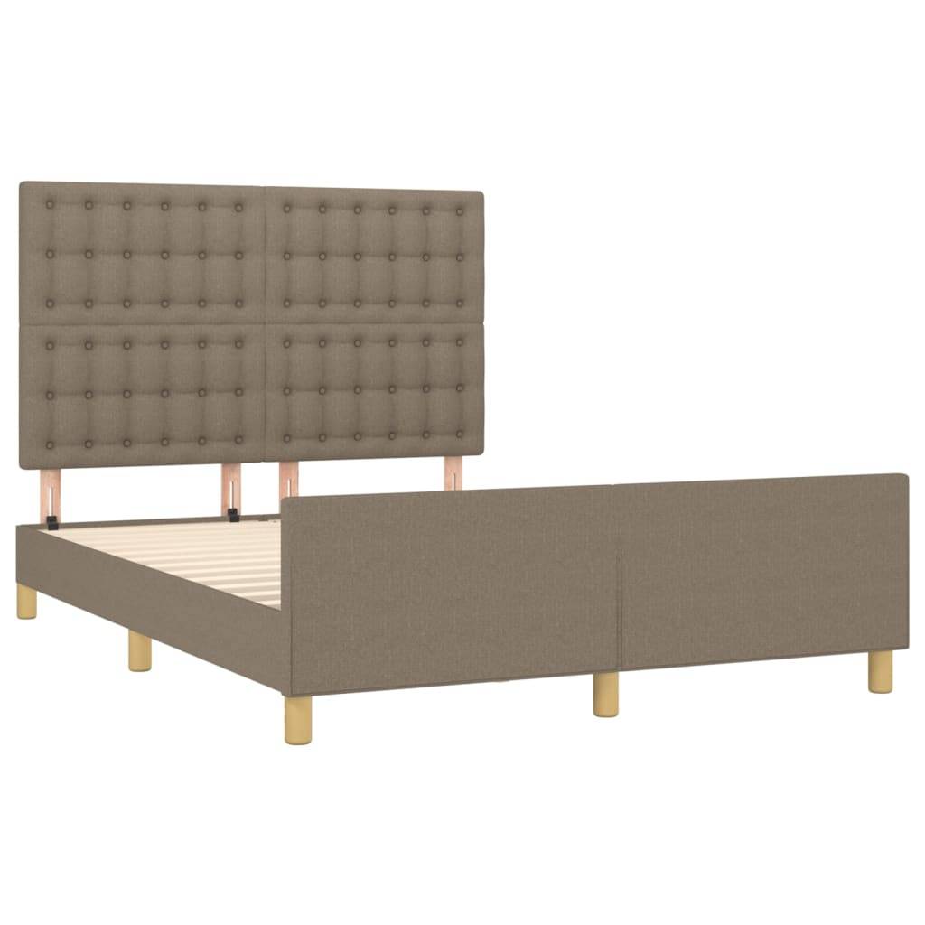 vidaXL Bettgestell ohne Matratze Taupe 140x190 cm Stoff