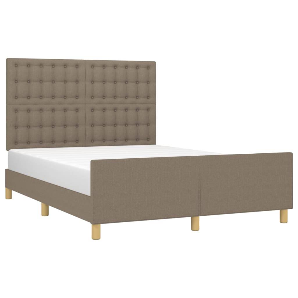 vidaXL Bettgestell ohne Matratze Taupe 140x200 cm Stoff