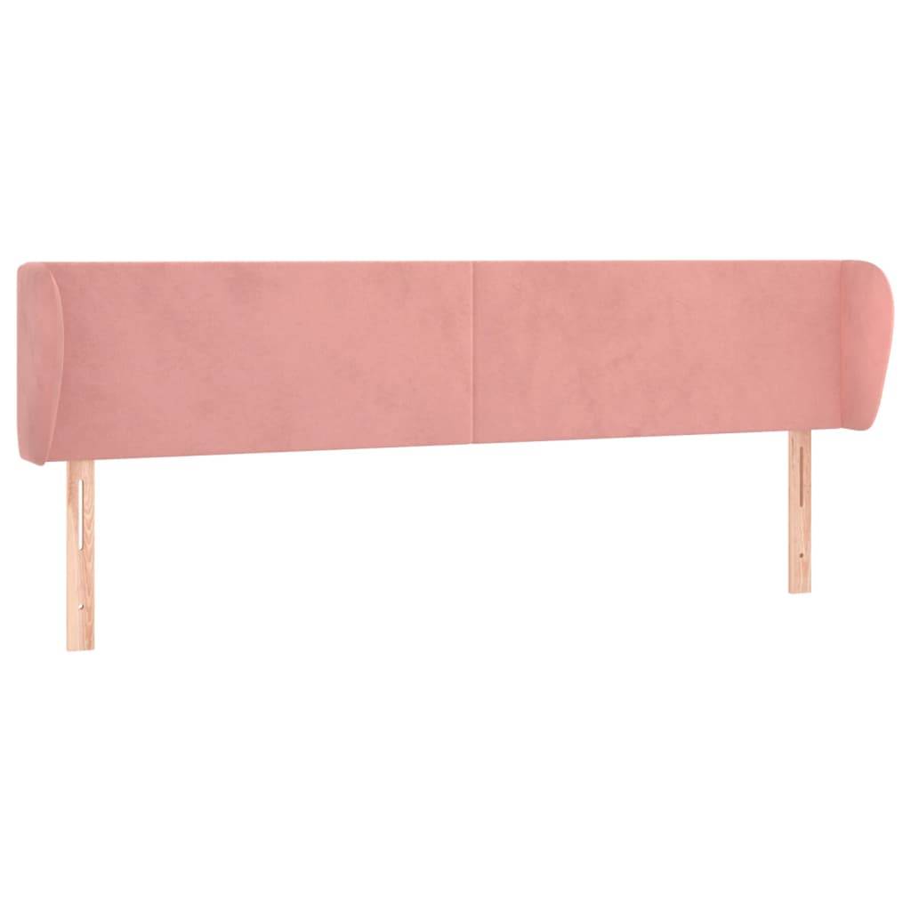 vidaXL Kopfteil mit Ohren Rosa 183x23x78/88 cm Samt