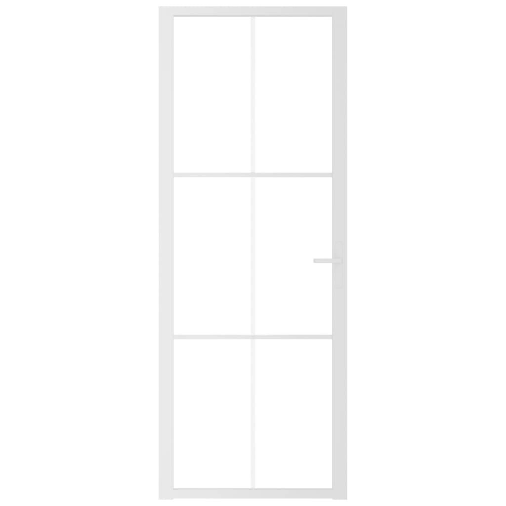 vidaXL Innentür 76x201,5 cm Weiß ESG-Glas und Aluminium
