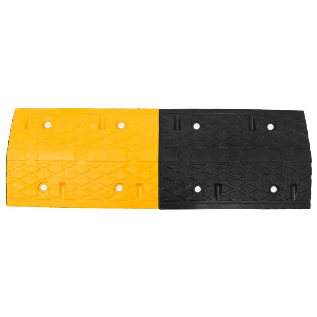 vidaXL Bodenschwelle Gelb & Schwarz 97x32,5x4 cm Gummi