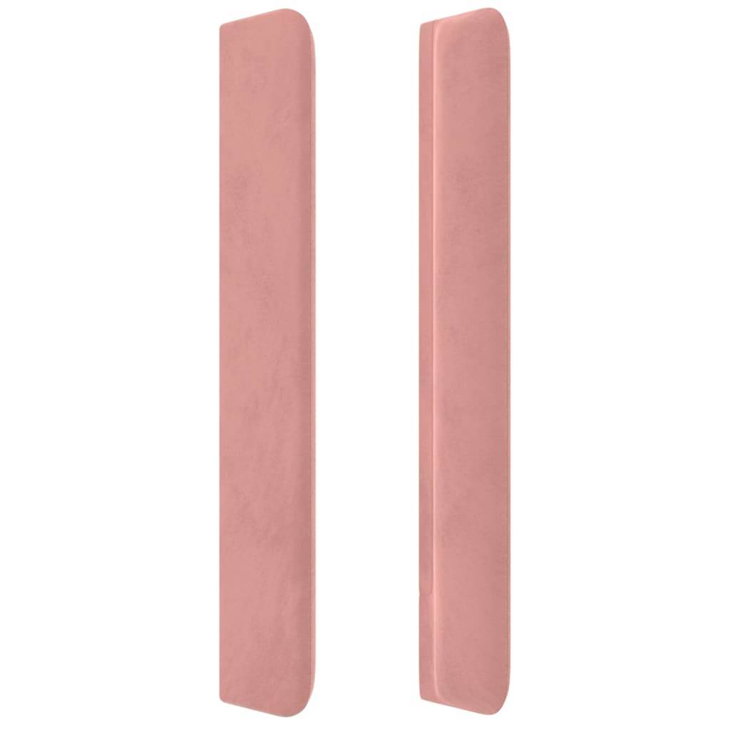 vidaXL Kopfteil mit Ohren Rosa 147x16x118/128 cm Samt