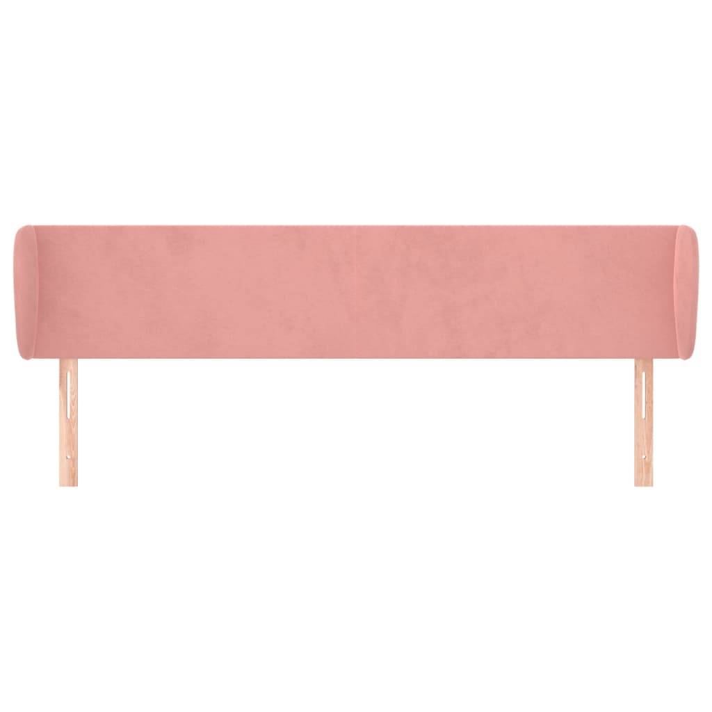 vidaXL Kopfteil mit Ohren Rosa 183x23x78/88 cm Samt