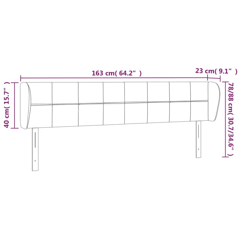 vidaXL Kopfteil mit Ohren Dunkelblau 163x23x78/88 cm Samt
