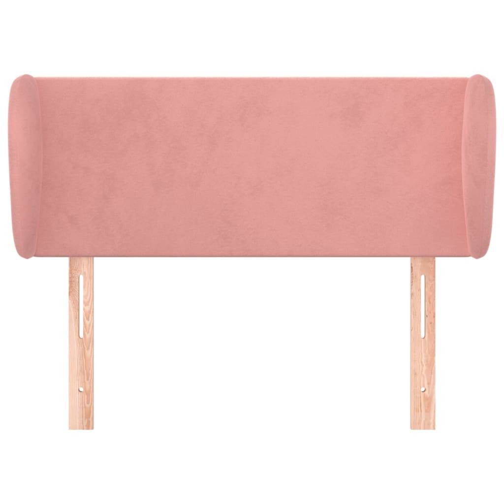 vidaXL Kopfteil mit Ohren Rosa 93x23x78/88 cm Samt