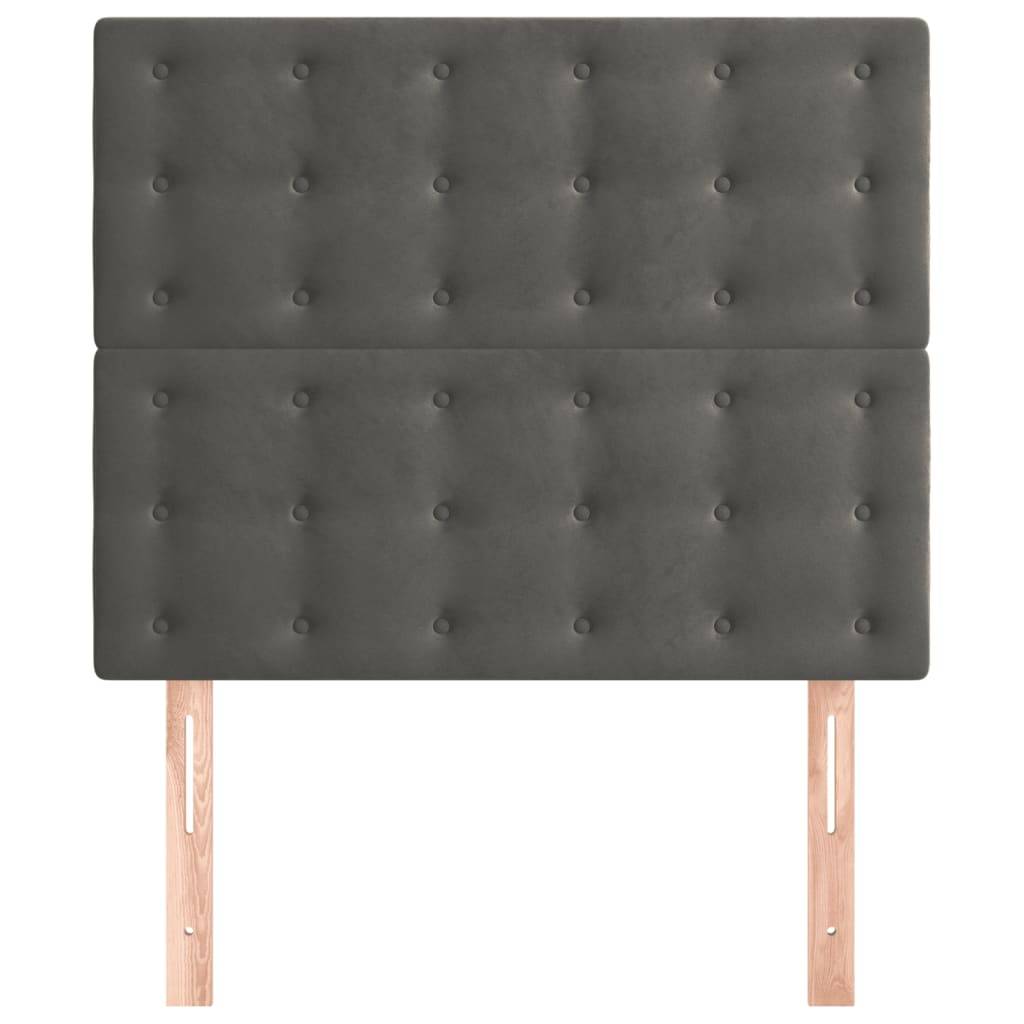 vidaXL Kopfteile 2 Stk. Dunkelgrau 80x5x78/88 cm Samt