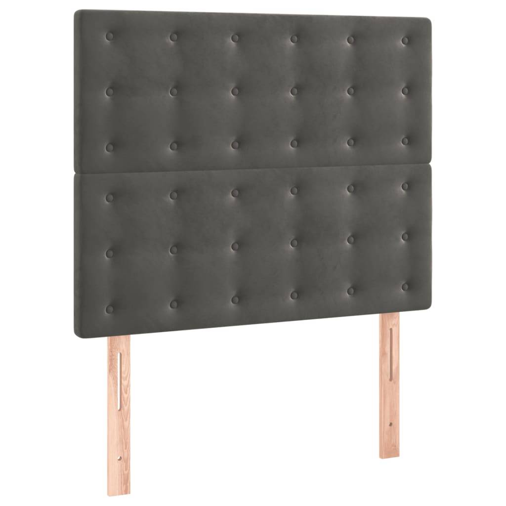 vidaXL Kopfteile 2 Stk. Dunkelgrau 80x5x78/88 cm Samt
