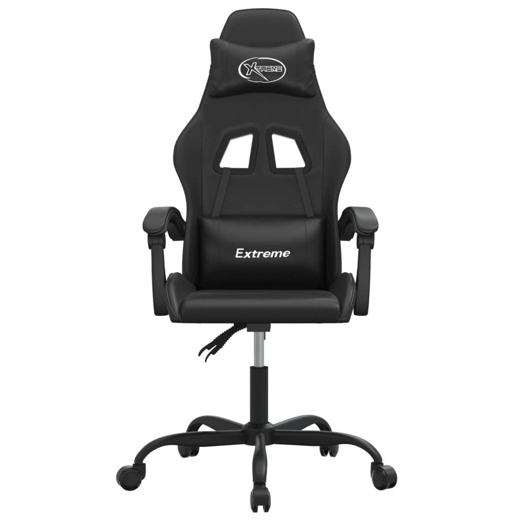 vidaXL Gaming-Stuhl Drehbar Schwarz Kunstleder