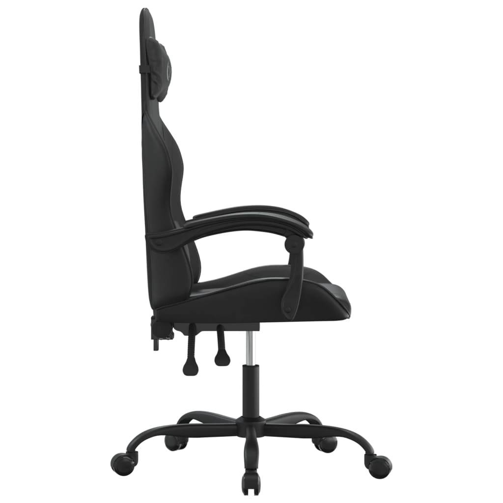 vidaXL Gaming-Stuhl Drehbar Schwarz Kunstleder