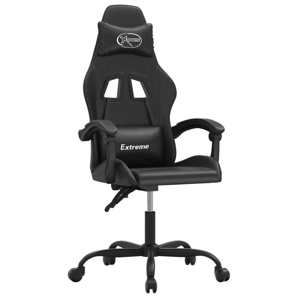 vidaXL Gaming-Stuhl Drehbar Schwarz Kunstleder