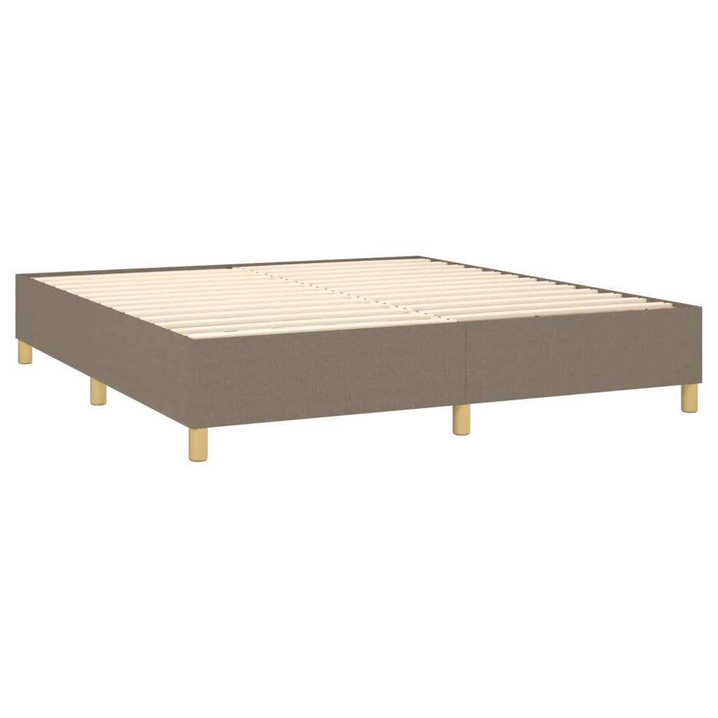 vidaXL Boxspringbett mit Matratze Taupe 200x200 cm Stoff