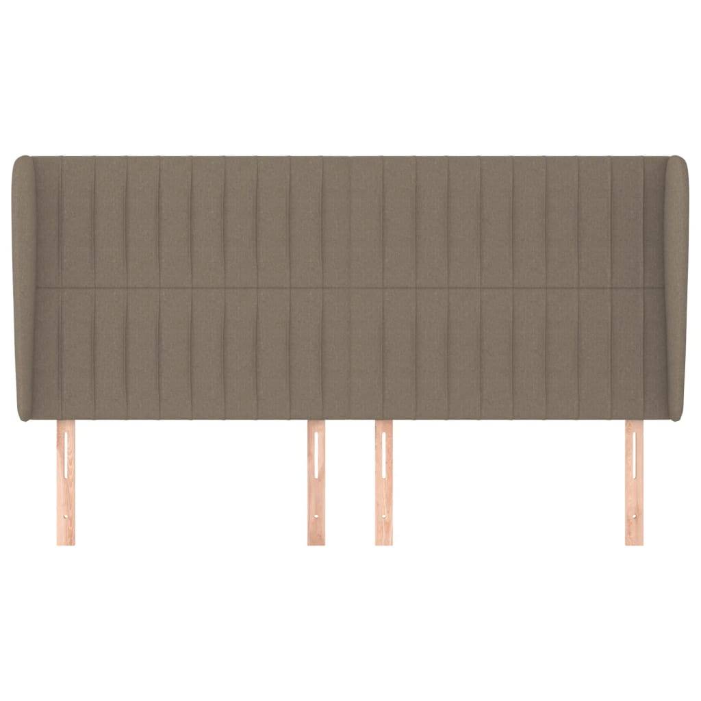 vidaXL Kopfteil mit Ohren Taupe 203x23x118/128 cm Stoff