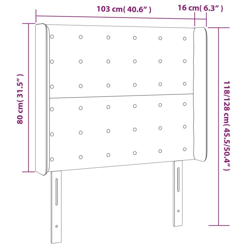 vidaXL Kopfteil mit Ohren Weiß 103x16x118/128 cm Kunstleder
