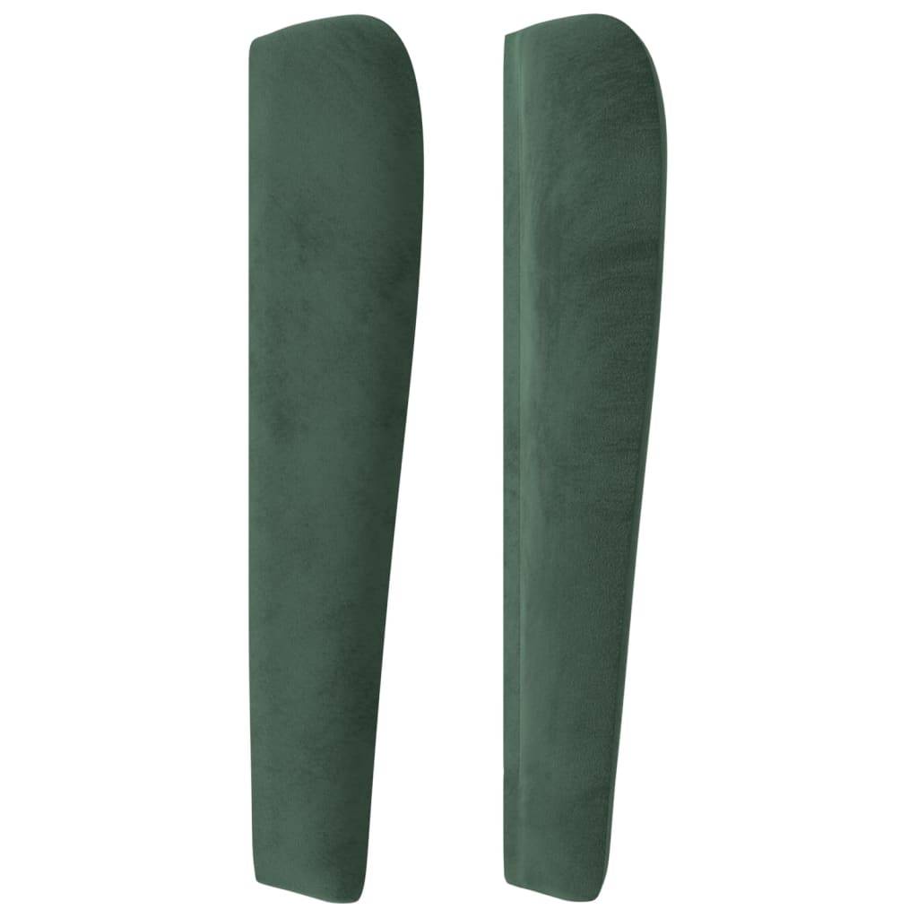 vidaXL Kopfteil mit Ohren Dunkelgrün 183x23x118/128 cm Samt