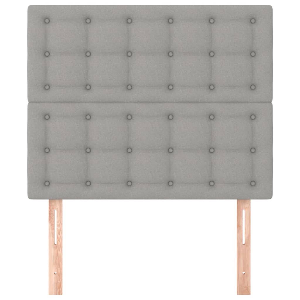 vidaXL Kopfteile 2 Stk. Hellgrau 100x5x78/88 cm Stoff