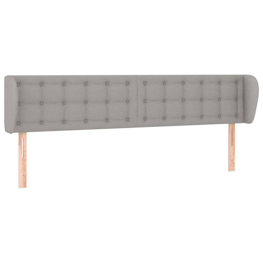 vidaXL Kopfteil mit Ohren Hellgrau 163x23x78/88 cm Stoff