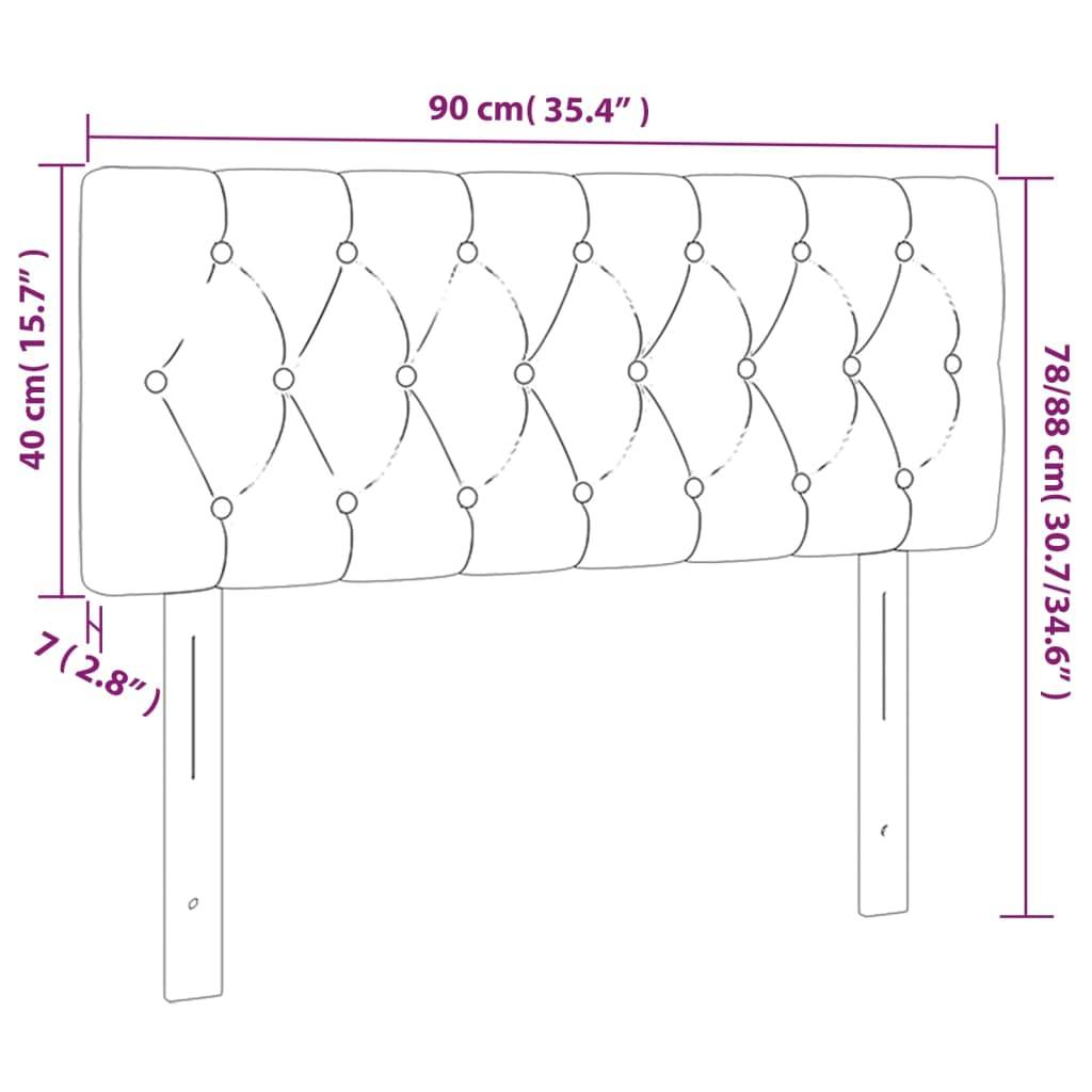 vidaXL LED Kopfteil Rosa 90x7x78/88 cm Samt