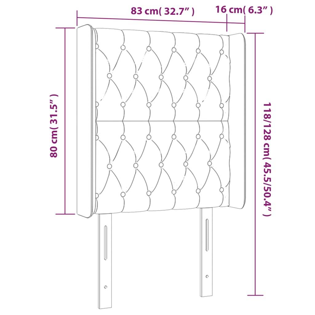 vidaXL LED Kopfteil Dunkelbraun 83x16x118/128 cm Stoff