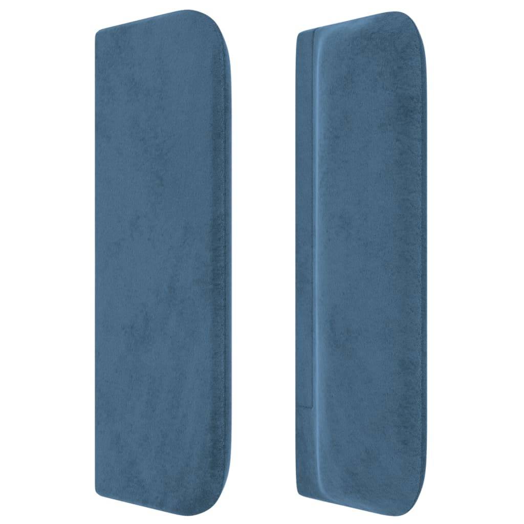 vidaXL Kopfteil mit Ohren Dunkelblau 147x16x78/88 cm Samt