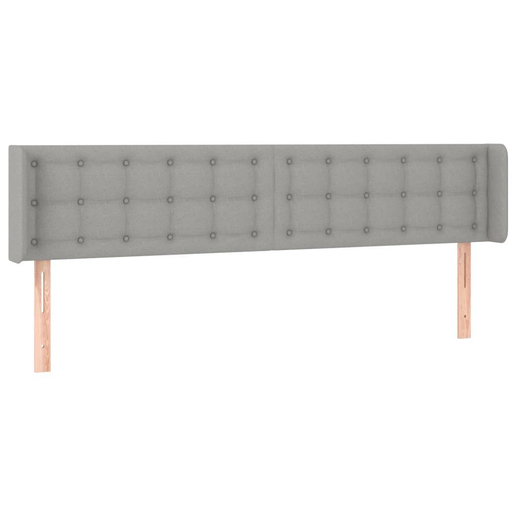 vidaXL LED Kopfteil Hellgrau 203x16x78/88 cm Stoff