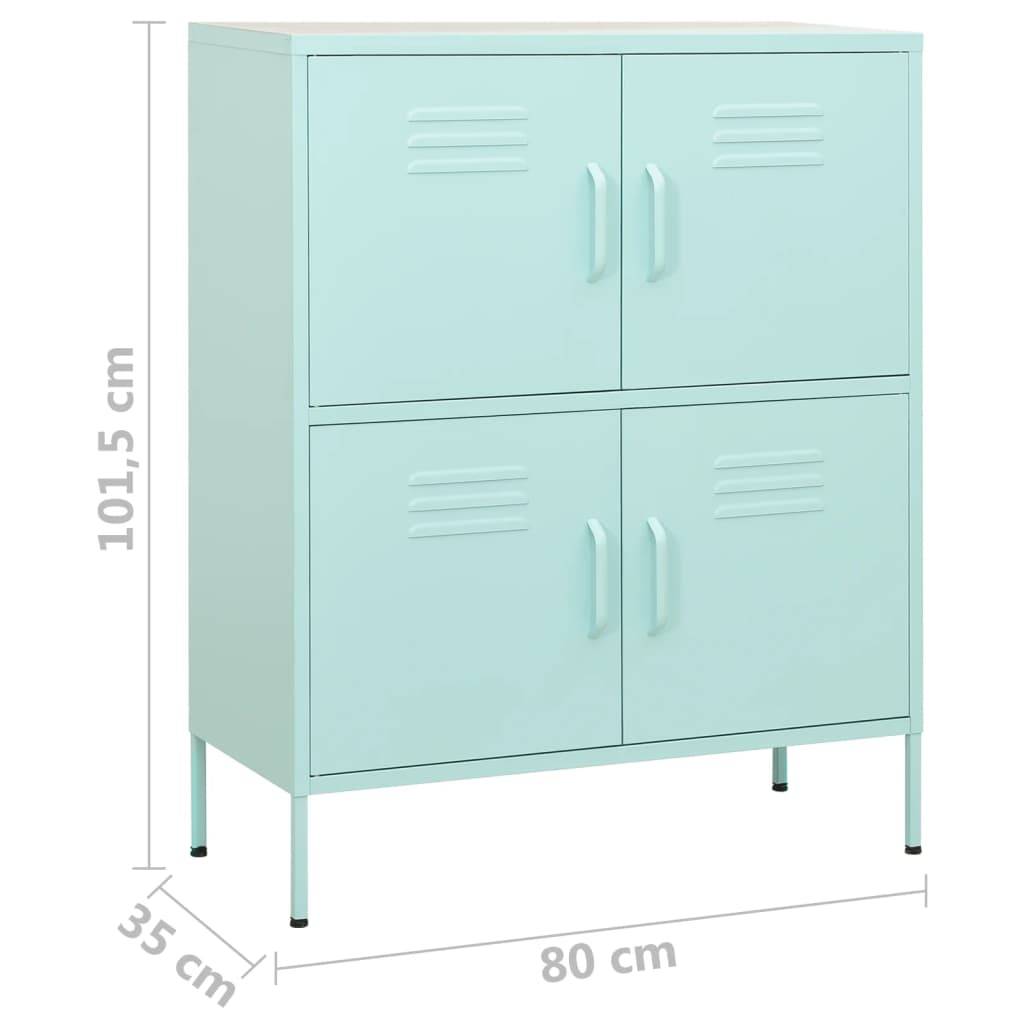vidaXL Lagerschrank Minzgrün 80x35x101,5 cm Stahl
