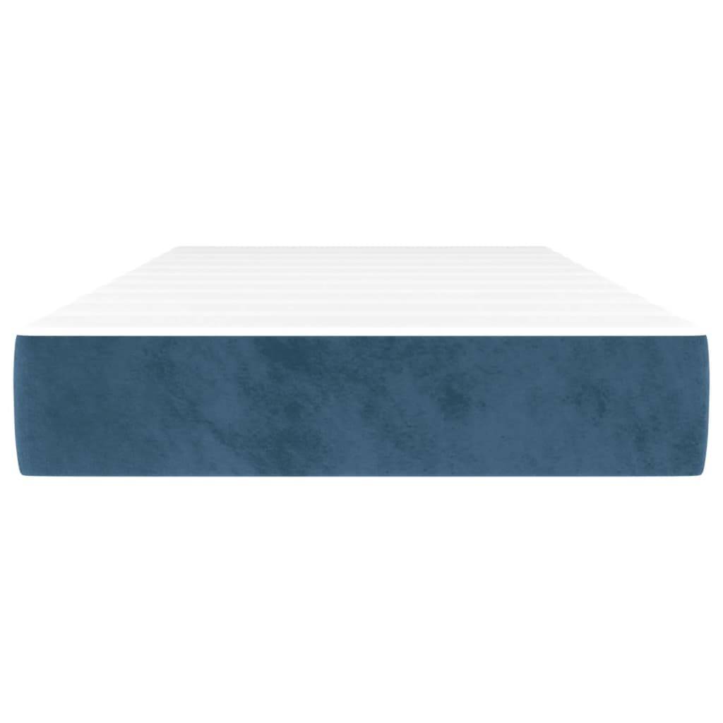 vidaXL Taschenfederkernmatratze Dunkelblau 100x200x20 cm Samt