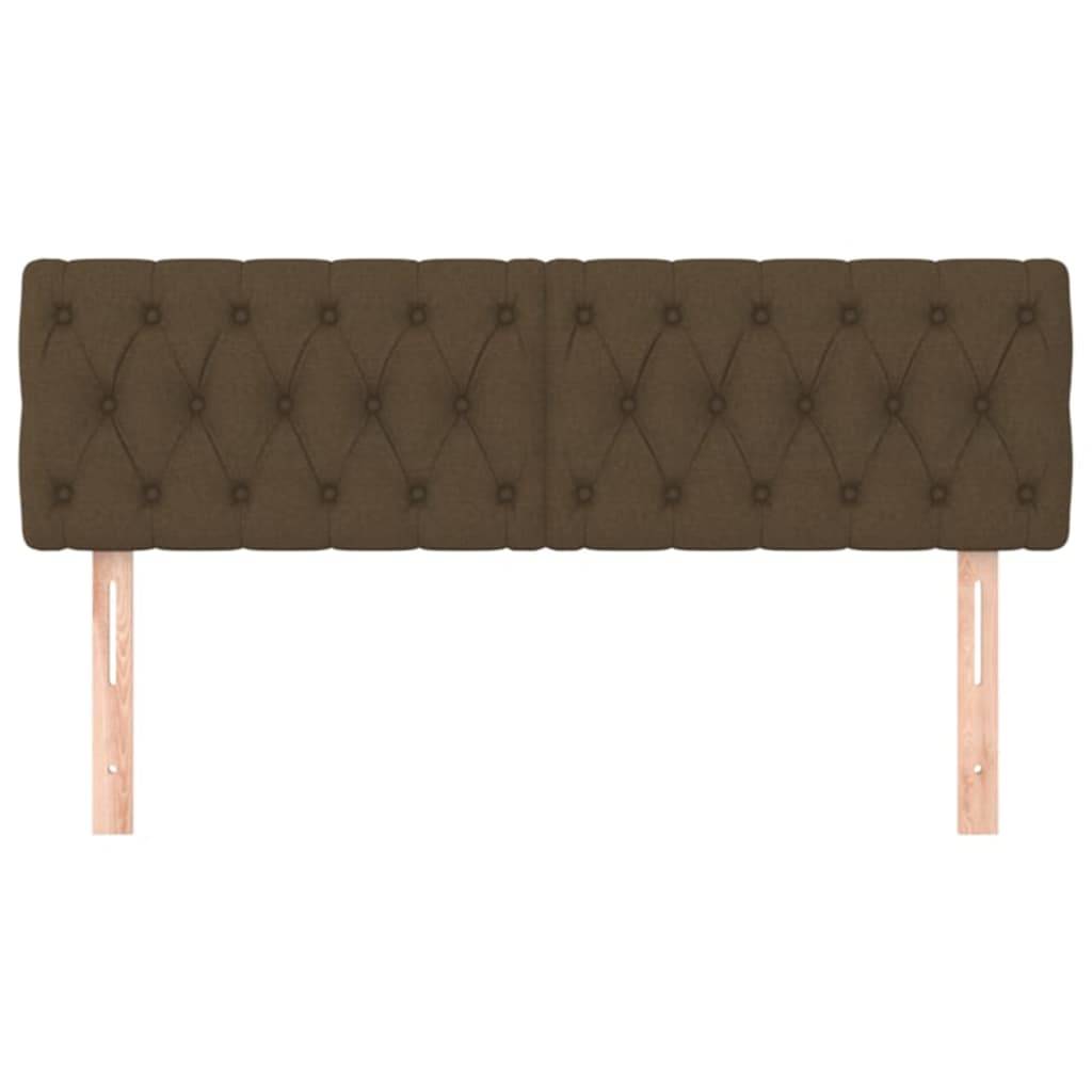 vidaXL Kopfteile 2 Stk. Dunkelbraun 80x7x78/88 cm Stoff