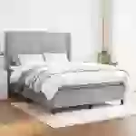 vidaXL Boxspringbett mit Matratze Hellgrau 140x200 cm Stoff vidaXL Boxspringbett mit Matratze Hellgrau 140x200 cm Stoff