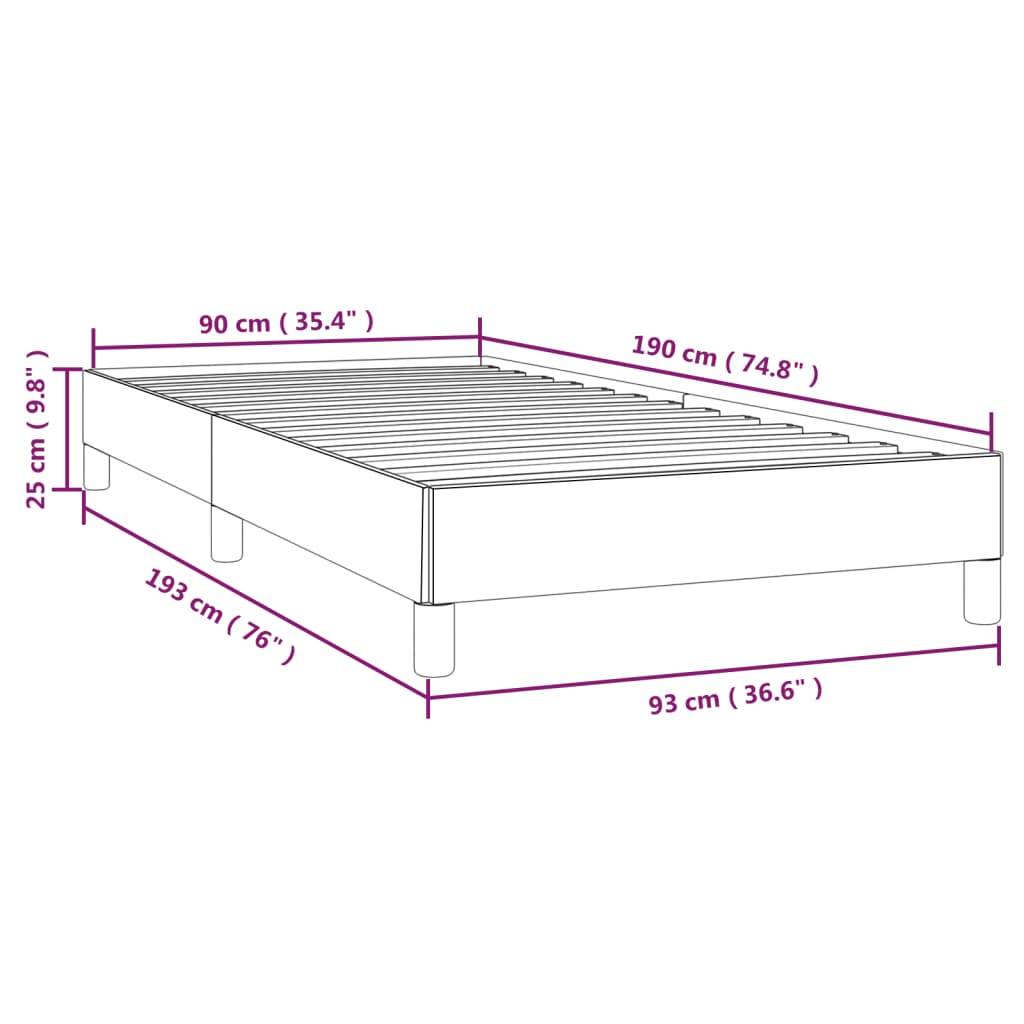 vidaXL Bettgestell ohne Matratze Dunkelbraun 90x190 cm Stoff