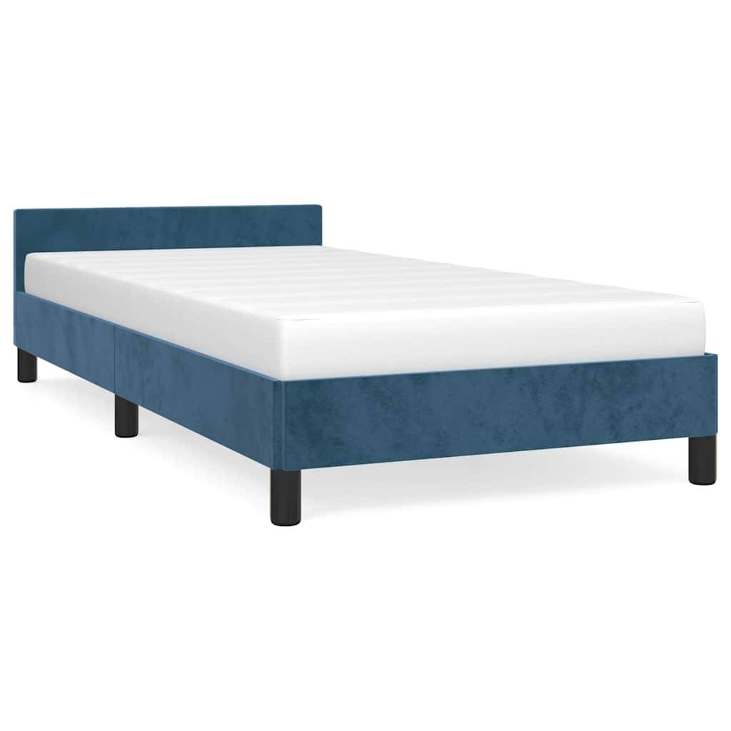 vidaXL Bettgestell ohne Matratze Dunkelblau 90x200 cm Samt