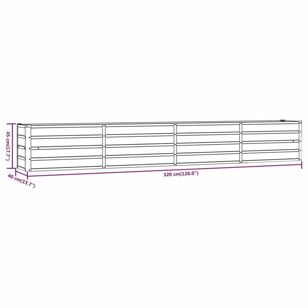 vidaXL Hochbeet Rostig 320x40x45 cm Cortenstahl