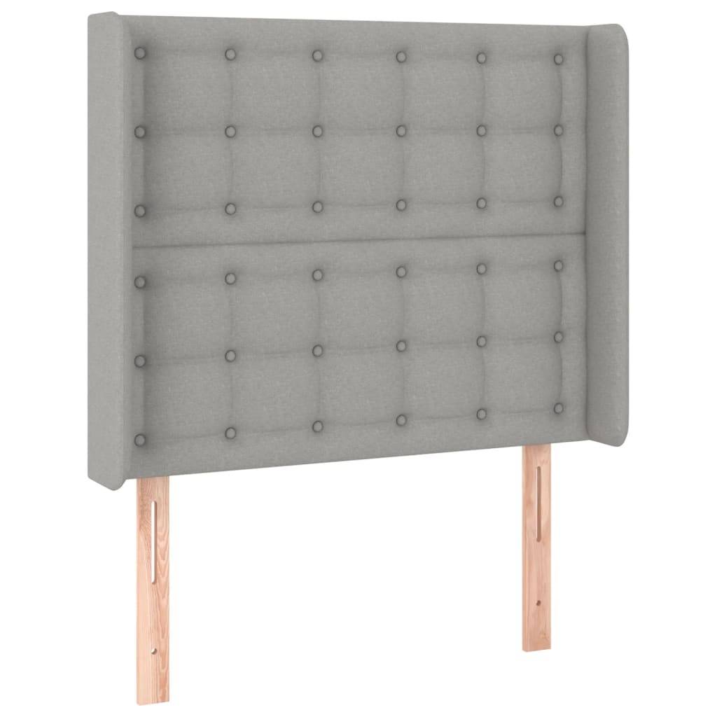 vidaXL LED Kopfteil Hellgrau 83x16x118/128 cm Stoff