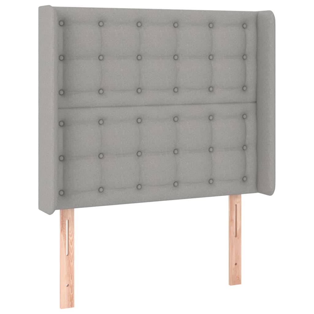 vidaXL Kopfteil mit Ohren Hellgrau 83x16x118/128 cm Stoff