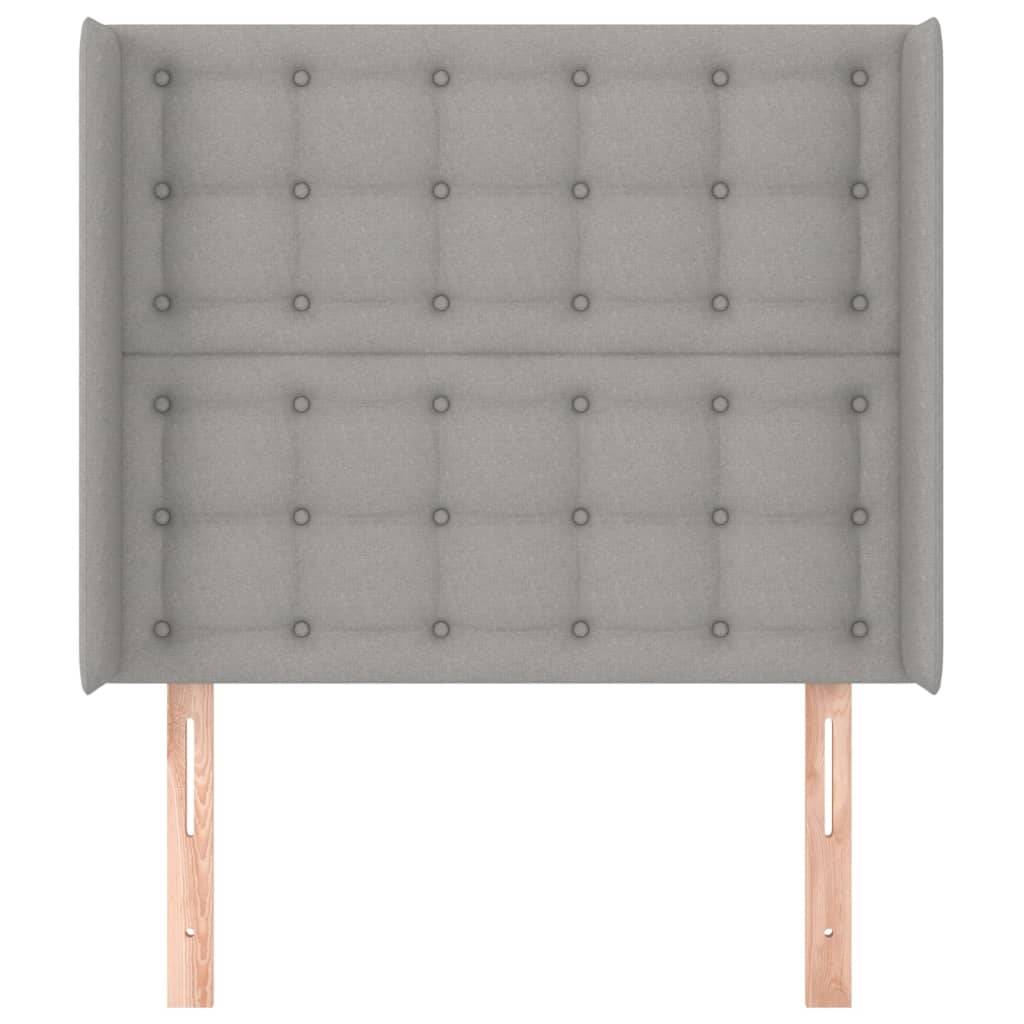 vidaXL Kopfteil mit Ohren Hellgrau 83x16x118/128 cm Stoff