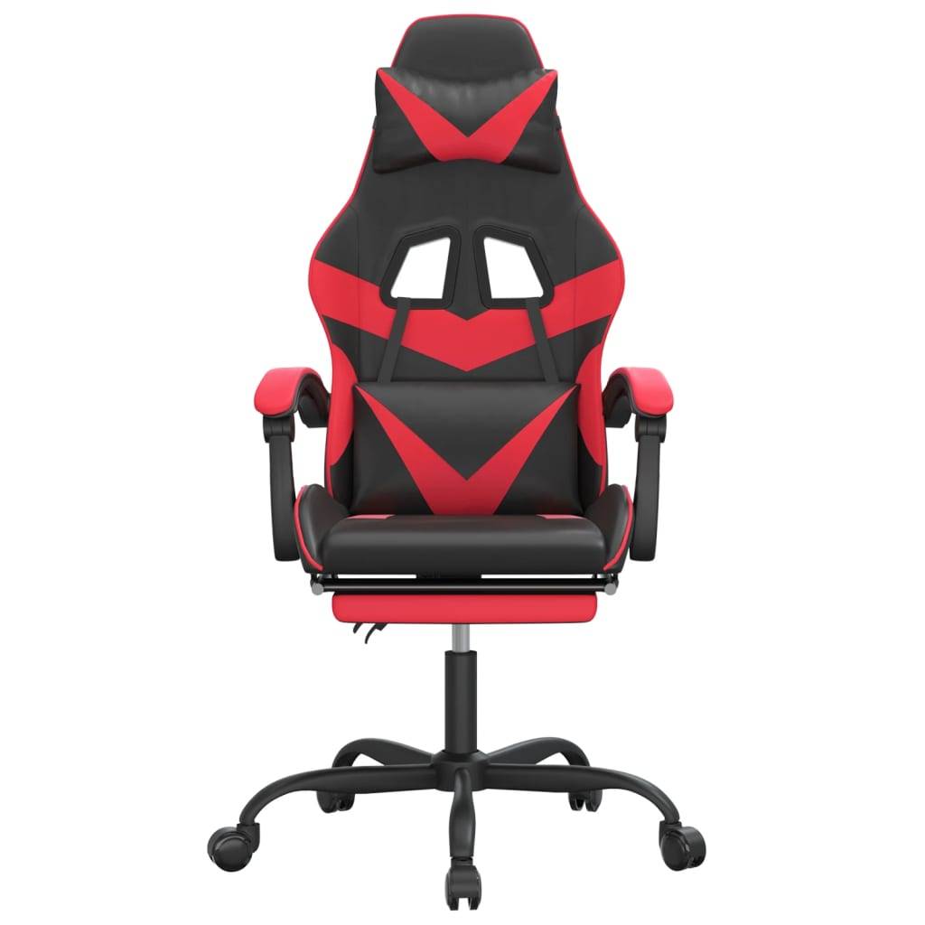 vidaXL Gaming-Stuhl mit Fußstütze Schwarz und Rot Kunstleder