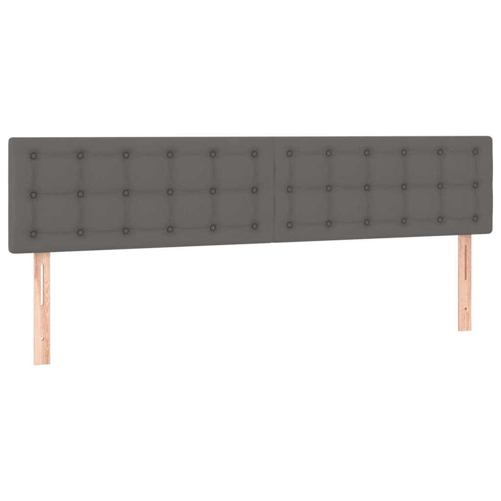 vidaXL Kopfteile 2 Stk. Grau 100x5x78/88 cm Kunstleder