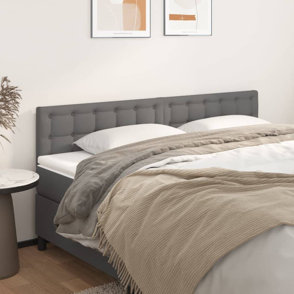vidaXL Kopfteile 2 Stk. Grau 100x5x78/88 cm Kunstleder