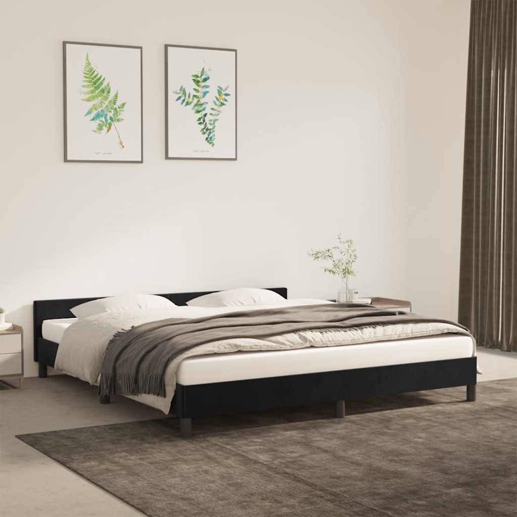 vidaXL Bettgestell ohne Matratze Schwarz 180x200 cm Samt