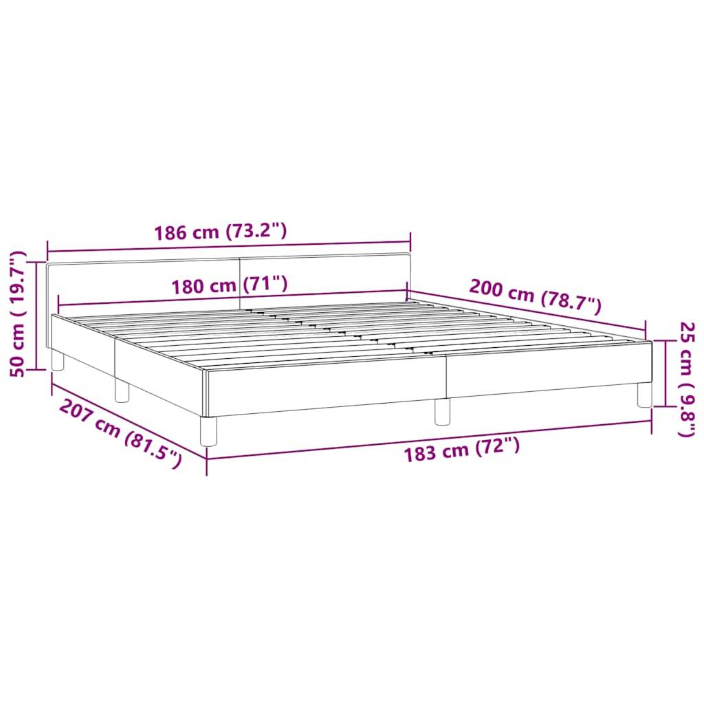 vidaXL Bettgestell ohne Matratze Schwarz 180x200 cm Samt