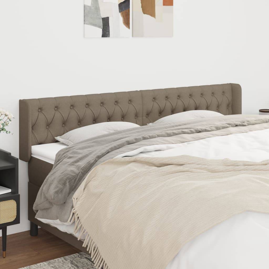 vidaXL Kopfteil mit Ohren Taupe 203x16x78/88 cm Stoff