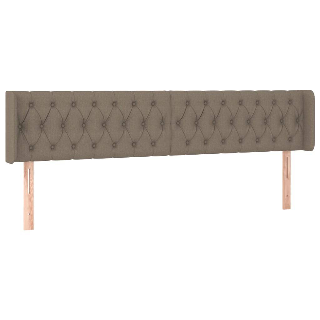 vidaXL LED Kopfteil Taupe 183x16x78/88 cm Stoff