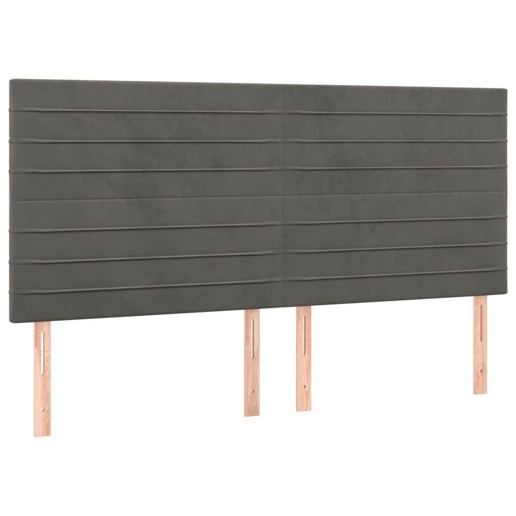 vidaXL Kopfteile 4 Stk. Dunkelgrau 80x5x78/88 cm Samt