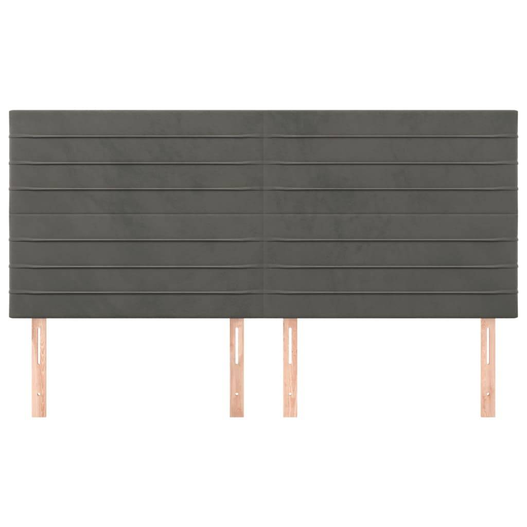 vidaXL Kopfteile 4 Stk. Dunkelgrau 80x5x78/88 cm Samt