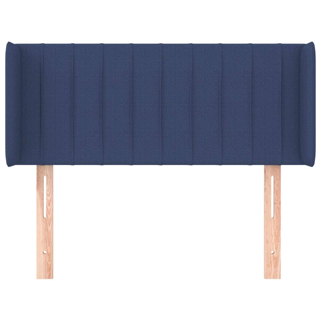 vidaXL Kopfteil mit Ohren Blau 93x16x78/88 cm Stoff
